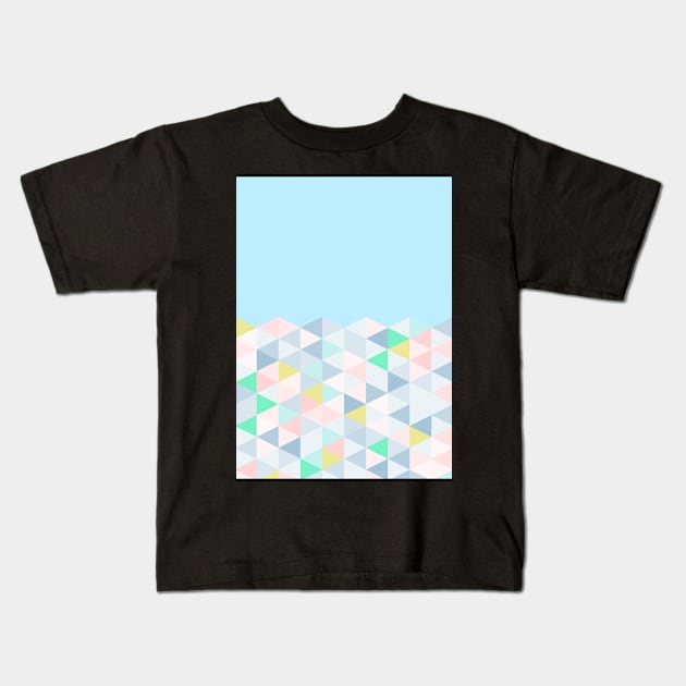 Pastel Geometric (Blue) Kids T-Shirt by Blue-Banana